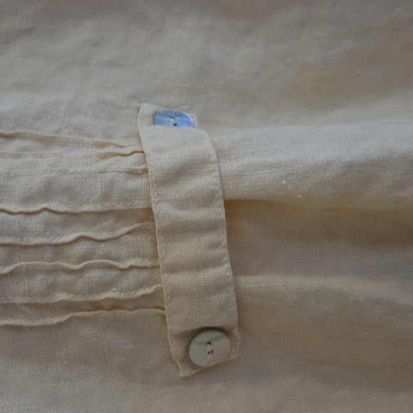 J. Jill Linen Butter Yellow Button Down Blouse - Picture 5 of 7